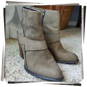 Tan Leather 3.5" Heeled Boots with Ankle Embellishments by Aldo